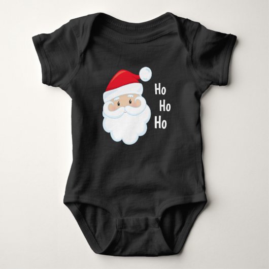 Ho Ho Ho Santa Face Feestdagen Red White Romper (Voorkant)