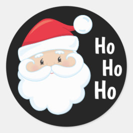 Ho Ho Ho Santa Face Feestdagen Red White Ronde Sticker