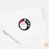 Ho Ho Ho Santa Face Feestdagen Red White Ronde Sticker (Envelop)