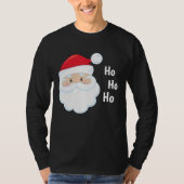 Ho Ho Ho Santa Face Feestdagen Red White T-shirt (Voorkant)