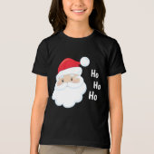 Ho Ho Ho Santa Face Feestdagen Red White Tri-Blend Shirt (Voorkant)