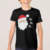 Ho Ho Ho Santa Face Feestdagen Red White Tri-Blend Shirt (Voorkant)