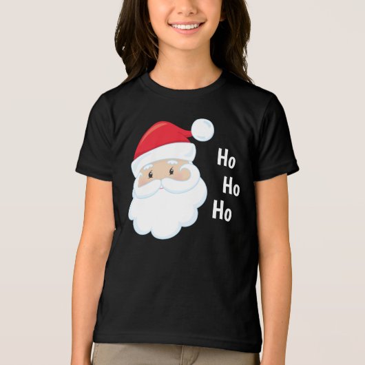 Ho Ho Ho Santa Face Feestdagen Red White Tri-Blend Shirt (Voorkant)