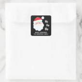Ho Ho Ho Santa Face Kerstmis gepersonaliseerd Vierkante Sticker (Tas)