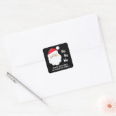 Ho Ho Ho Santa Face Kerstmis gepersonaliseerd Vierkante Sticker (Envelop)