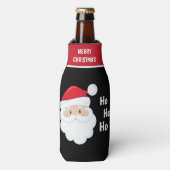 Ho Ho Ho Santa Face Merry Christmas Gepersonalisee Flesjeskoeler (Fles Voorkant)