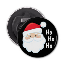 Ho Ho Ho Santa Face Merry Feestdagen Red Button Flesopener