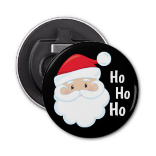Ho Ho Ho Santa Face Merry Feestdagen Red Button Flesopener