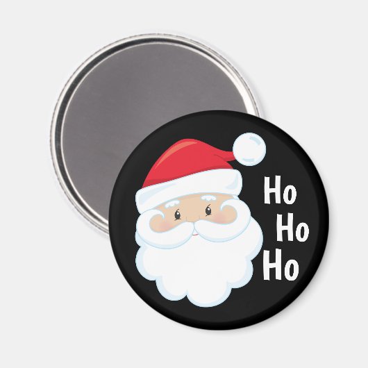 Ho Ho Ho Santa Face Merry Feestdagen Red Magneet (Voorkant / Achterkant)