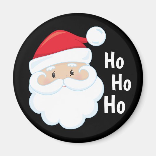 Ho Ho Ho Santa Face Merry Feestdagen Red Magneet (Voorkant)