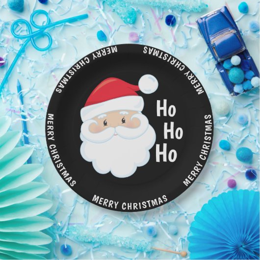 Ho Ho Ho Santa Face Merry Feestdagen Red Papieren Bordje (Feest)
