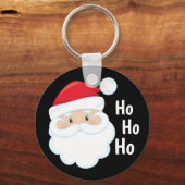Ho Ho Ho Santa Face Merry Feestdagen Red Sleutelhanger (Voorkant)