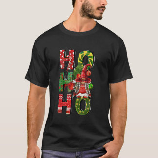 Ho Ho Ho Santa Gnomes Buffalo Plaid Kerst Mannen T-shirt