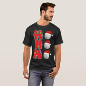 Ho-ho-ho Santa Golf Kerstcadeau T-shirt (Voorkant volledig)