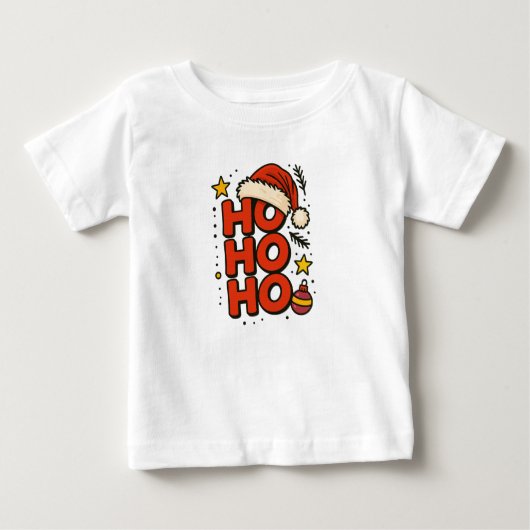 Ho Ho Ho Santa Hat Christmas Tee (Voorkant)