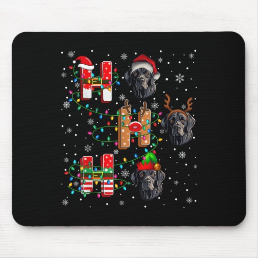 Ho Ho Ho Santa Hat Elf Matching Labrador Retriever Muismat (Voorkant)