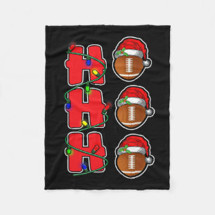 Ho Ho Ho Santa Hat Football Ball Christmas Fun Man Fleece Deken