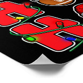 Ho Ho Ho Santa Hat Football Ball Christmas Fun Man Poster (Hoek)