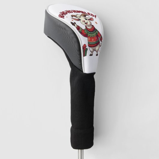 Ho Ho Ho Santa Hat Kerstgeit Golfheadcover (Schuin)