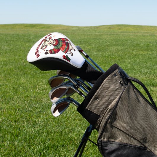 Ho Ho Ho Santa Hat Kerstgeit Golfheadcover (Insitu)