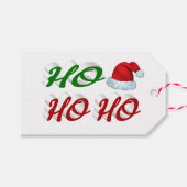 Ho Ho Ho Santa Hat Kerstmis, groen script Cadeaulabel (Voorkant (Horizontaal))