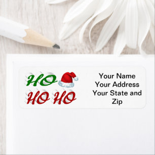 Ho Ho Ho Santa Hat Kerstmis, groen script Etiket