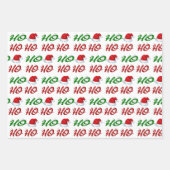 Ho Ho Ho Santa Hat Kerstmis, groen script Inpakpapier Vel (Voorkant 3)