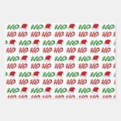 Ho Ho Ho Santa Hat Kerstmis, groen script Inpakpapier Vel (Voorkant 2)