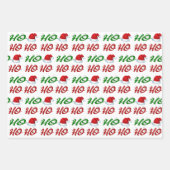 Ho Ho Ho Santa Hat Kerstmis, groen script Inpakpapier Vel (Voorkant)