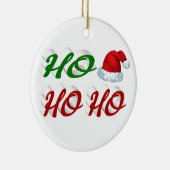 Ho Ho Ho Santa Hat Kerstmis, groen script Keramisch Ornament (Rechts)