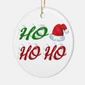 Ho Ho Ho Santa Hat Kerstmis, groen script Keramisch Ornament (Links)