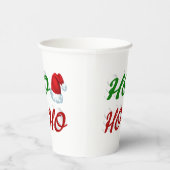 Ho Ho Ho Santa Hat Kerstmis, groen script Papieren Bekers (Rechts)