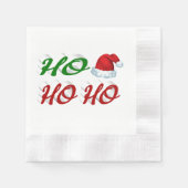 Ho Ho Ho Santa Hat Kerstmis, groen script Servet (Voorkant)