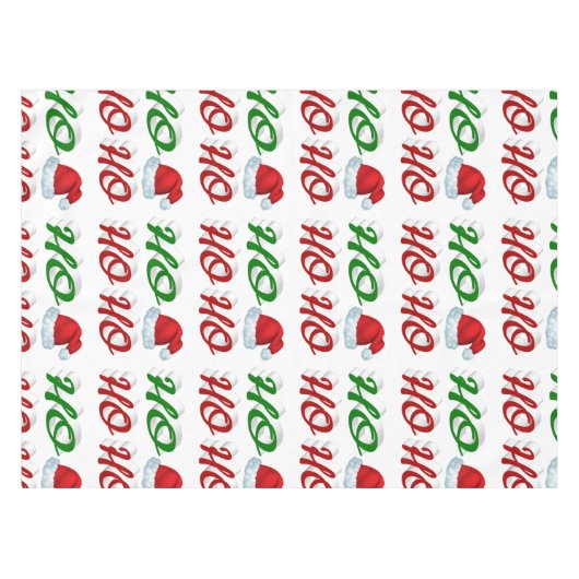 Ho Ho Ho Santa Hat Kerstmis, groen script Tafelkleed (Voorkant (Horizontaal))