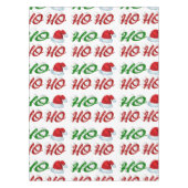 Ho Ho Ho Santa Hat Kerstmis, groen script Tafelkleed (Voorkant)