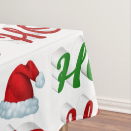 Ho Ho Ho Santa Hat Kerstmis, groen script Tafelkleed