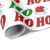 Ho Ho Ho Santa Hat Kerstmis rode, groene typografi Cadeaupapier (Rol Hoek)