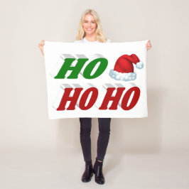 Ho Ho Ho Santa Hat Kerstmis rode, groene typografi Fleece Deken