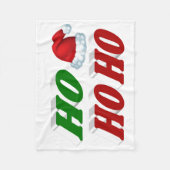 Ho Ho Ho Santa Hat Kerstmis rode, groene typografi Fleece Deken (Voorkant)