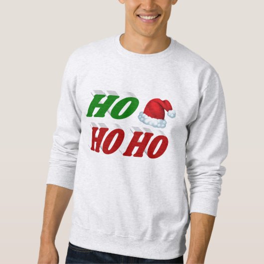 Ho Ho Ho Santa Hat Kerstmis rode, groene typografi Trui (Voorkant)