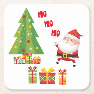 Ho Ho Ho Santa heeft cadeaus! Kartonnen Onderzetters