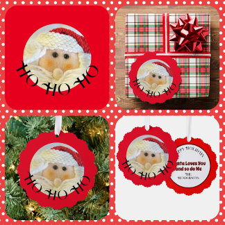 Ho Ho Ho Santa houdt van je Schattigee rode kerst Ornament Kaart