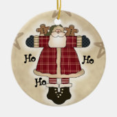 Ho Ho Ho Santa Keepsake Vakantie Ornament (Voorkant)