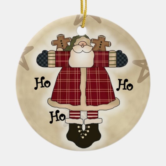 Ho Ho Ho Santa Keepsake Vakantie Ornament (Voorkant)