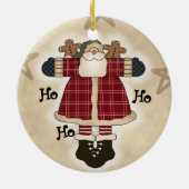 Ho Ho Ho Santa Keepsake Vakantie Ornament (Achterkant)