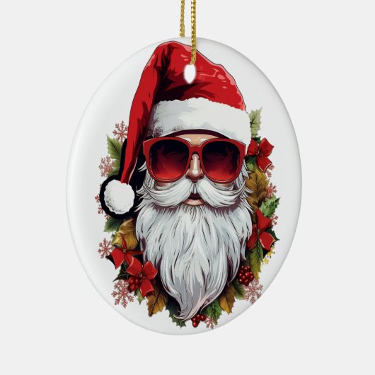 HO HO HO SANTA KERAMISCH ORNAMENT (Rechts)