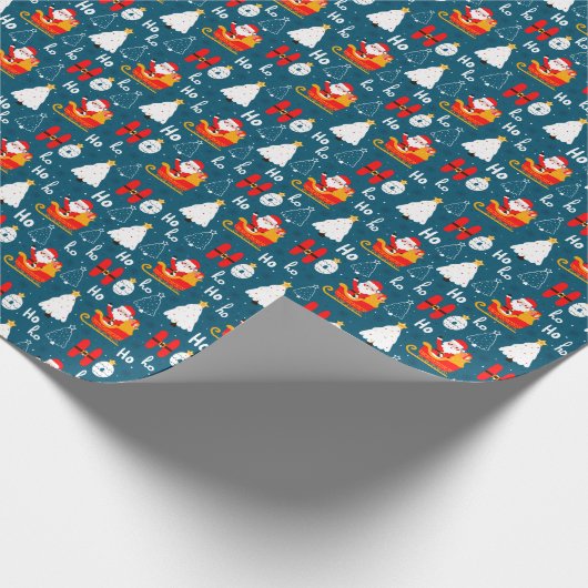 Ho Ho Ho Santa kerstinpakpapier Cadeaupapier (Hoek)