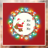 Ho Ho Ho Santa Kerstlampen Raamsticker (Vel 2)