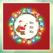 Ho Ho Ho Santa Kerstlampen Raamsticker (Vel 3)