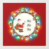 Ho Ho Ho Santa Kerstlampen Raamsticker (Vel)